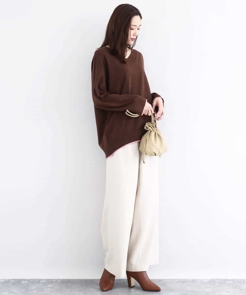 MK MICHEL KLEIN(エムケーミッシェルクラン)の「カラーツイードワイドパンツ/洗える(その他パンツ・レディース・ベージュ/イエロー・38)」の10枚目の写真