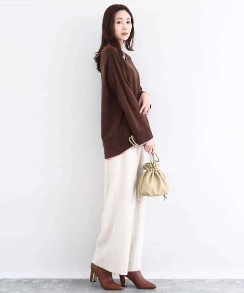 MK MICHEL KLEIN(エムケーミッシェルクラン)の「カラーツイードワイドパンツ/洗える(その他パンツ・レディース・ベージュ/イエロー・38)」の11枚目の写真