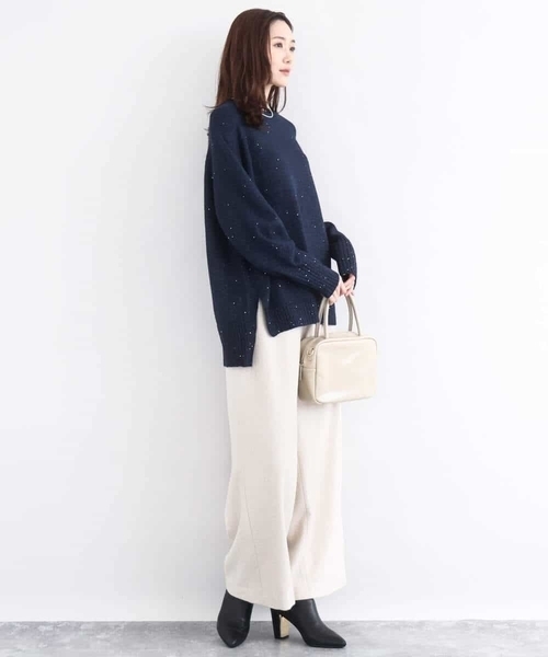 MK MICHEL KLEIN(エムケーミッシェルクラン)の「カラーツイードワイドパンツ/洗える(その他パンツ・レディース・ベージュ/イエロー・38)」の16枚目の写真