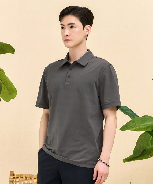 CHASECULT(チェイスカルト)の「男性クールカラー半袖Tシャツ-カーキ(ポロシャツ・メンズ・カーキ・100/110/95/105)」の2枚目の写真