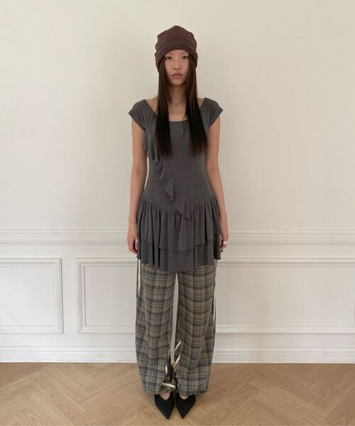 MILLO WOMEN（ミロウーマン）の「カーブドルーズトラックパンツ[ブラウン]（スウェットパンツ・レディース・その他・SMALL/MEDIUM）」の8枚目の写真