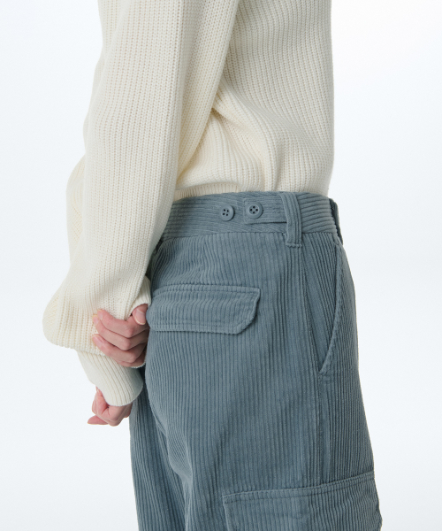 MUSINSA STANDARD WOMAN（ムシンサスタンダードウーマン）の「ウィメンズ コーデュロイ ワイドカーゴパンツ [クラウディブルー]（その他パンツ・レディース・その他・30/24/25/26/27/28/29）」の4枚目の写真