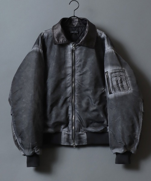 Nylon B-15 Flight Jacket/衿ファー脱着 オーバーサイズ ダブルジップ