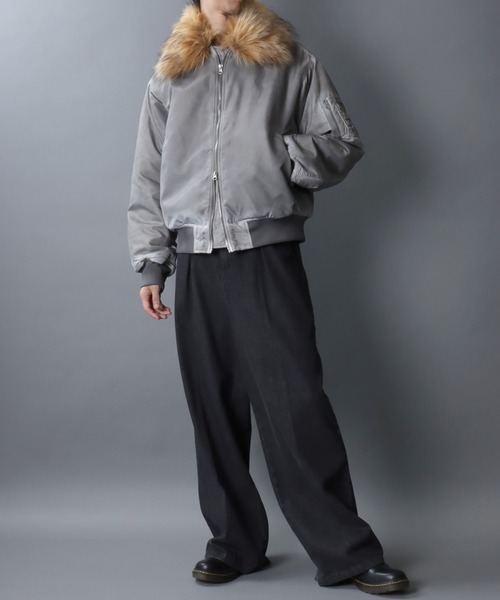 セール】Nylon B-15 Flight Jacket/衿ファー脱着 オーバーサイズ