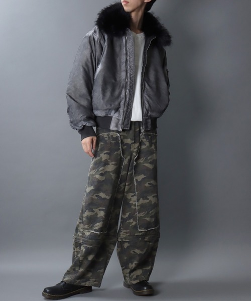 セール】Nylon B-15 Flight Jacket/衿ファー脱着 オーバーサイズ