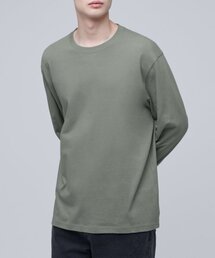 ベーシック長袖Tシャツ[カーキグレー]