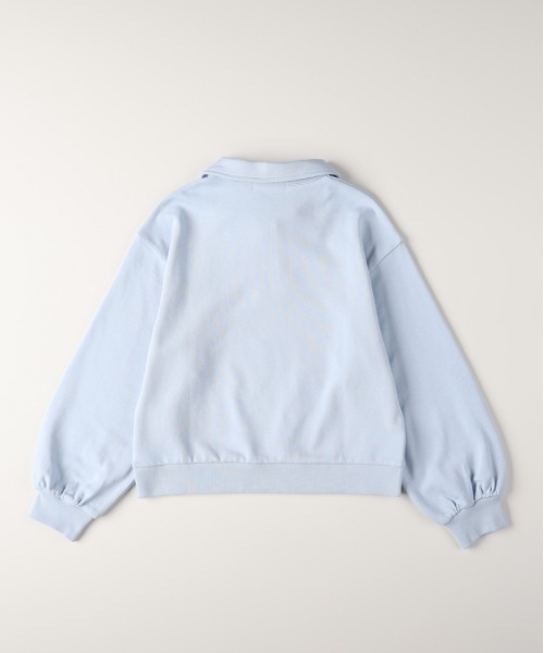 Right-on（ライトオン）の「【VIVIAN BLUE】ハーフジップ スウェットプルオーバー カジュアル スタイリッシュ ロゴ入り（スウェット・キッズ・ブラック/サックスブルー・120/130/140/150/160/110）」の3枚目の写真