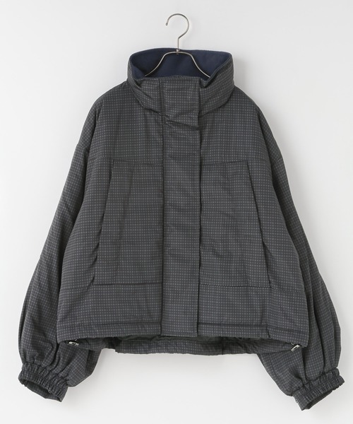 LOWRYS FARM（ローリーズファーム）の「チェックモンスターショートコート　598063（ブルゾン・レディース・グレー/ブラウン・FREE）」の3枚目の写真