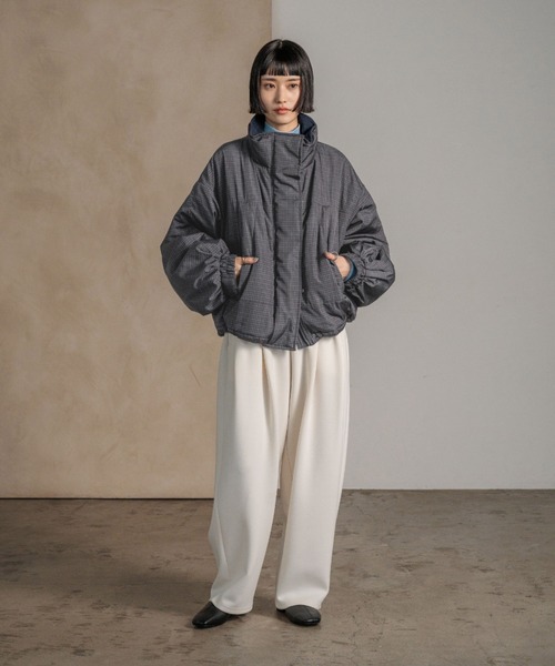 LOWRYS FARM（ローリーズファーム）の「チェックモンスターショートコート　598063（ブルゾン・レディース・グレー/ブラウン・FREE）」の13枚目の写真