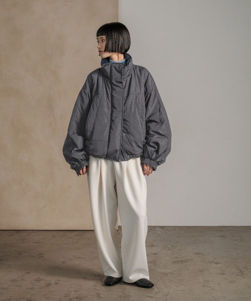 LOWRYS FARM（ローリーズファーム）の「チェックモンスターショートコート　598063（ブルゾン・レディース・グレー/ブラウン・FREE）」の14枚目の写真