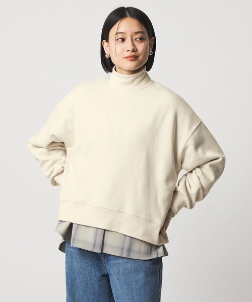 A DAY IN THE LIFE UNITED ARROWS（アデイインザライフユナイテッドアローズ）の「ダンボール 裏起毛 ハイネックスウェット ＜A DAY IN THE LIFE＞（スウェット・レディース・オフホワイト/ベージュ/ロイヤルブルー/ダークグレー・FREE）」の2枚目の写真