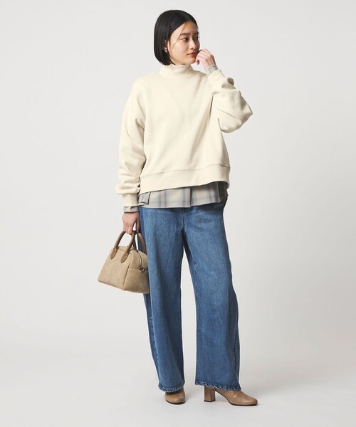 A DAY IN THE LIFE UNITED ARROWS（アデイインザライフユナイテッドアローズ）の「ダンボール 裏起毛 ハイネックスウェット ＜A DAY IN THE LIFE＞（スウェット・レディース・オフホワイト/ベージュ/ロイヤルブルー/ダークグレー・FREE）」の6枚目の写真