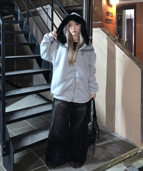 セール】【25年秋冬新作】Y2K クロスネックレスデザイン ファージップ