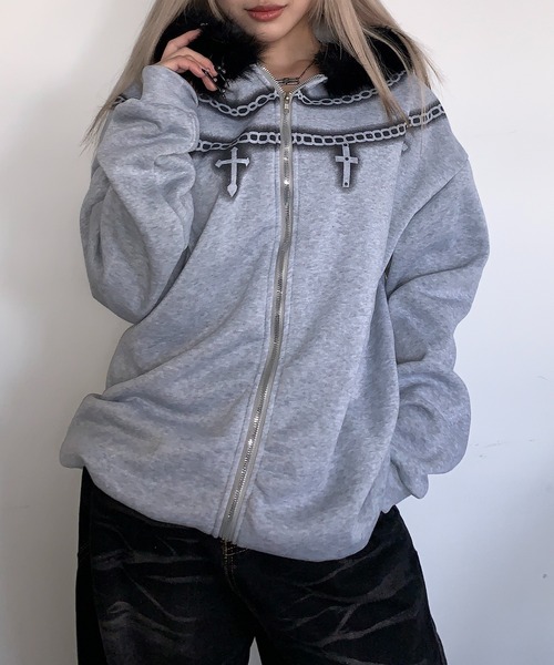 lilful（リルフル）の「Y2K クロスネックレスデザイン ファージップ