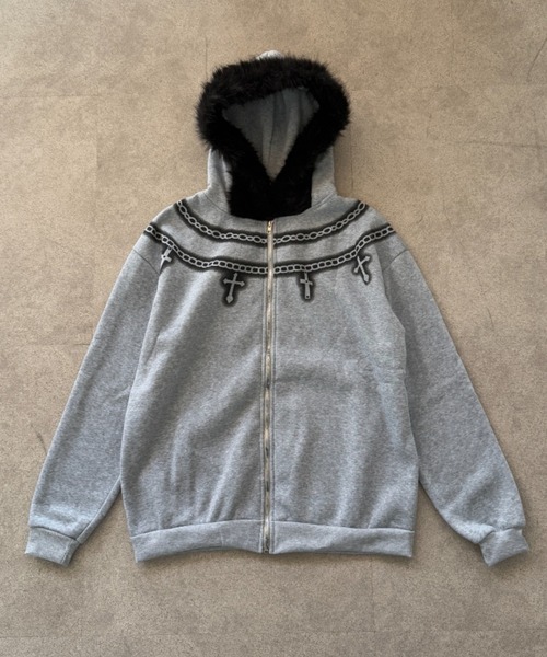 セール】【25年秋冬新作】Y2K クロスネックレスデザイン ファージップ