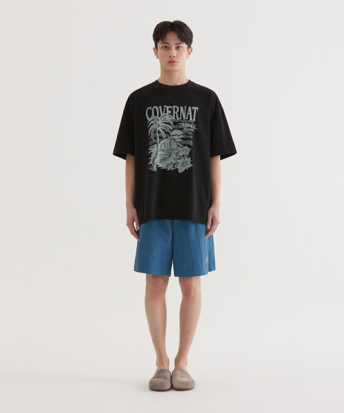 COVERNAT（カバーナット）の「クールコットンサンセットトロピカルグラフィックTシャツブラック（Tシャツ/カットソー・レディース・その他・X-SMALL/SMALL/MEDIUM/LARGE/X-LARGE）」の4枚目の写真