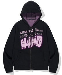 NOT4NERD（ノットフォーナード）の「Broken Wings Knit Hood Zip Up - Black（パーカー）」