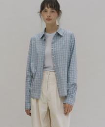 Veil check shirt (blue)