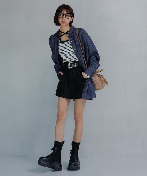 PAGEBOY(ページボーイ)の「クロスデザインニットプルオーバー(ニット/セーター・レディース・オフホワイト/ホワイト系その他/ブラック/イエロー・FREE)」の11枚目の写真