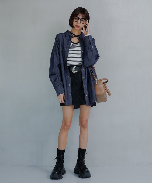 PAGEBOY(ページボーイ)の「クロスデザインニットプルオーバー(ニット/セーター・レディース・オフホワイト/ホワイト系その他/ブラック/イエロー・FREE)」の12枚目の写真