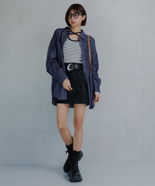 PAGEBOY(ページボーイ)の「クロスデザインニットプルオーバー(ニット/セーター・レディース・オフホワイト/ホワイト系その他/ブラック/イエロー・FREE)」の13枚目の写真