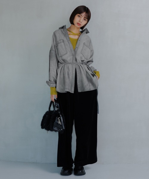 PAGEBOY(ページボーイ)の「クロスデザインニットプルオーバー【前後2WAY仕様】(ニット/セーター・レディース・ブラック/オフホワイト/ホワイト系その他/イエロー・FREE)」の21枚目の写真