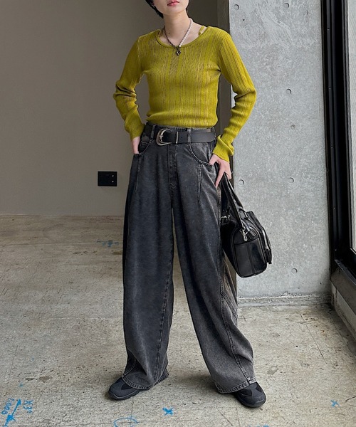 クロスデザインニットプルオーバー【前後2WAY仕様】（ニット/セーター