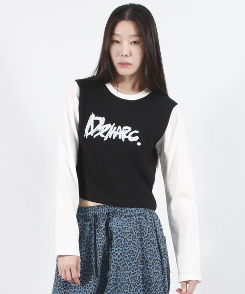 DEMARC(ドゥマーク)の「TOUCH LOGO COLOR-BLOCK SEMI CROP LONG SLEEVE - Black&White(Tシャツ/カットソー・レディース・その他・MEDIUM/LARGE)」の5枚目の写真