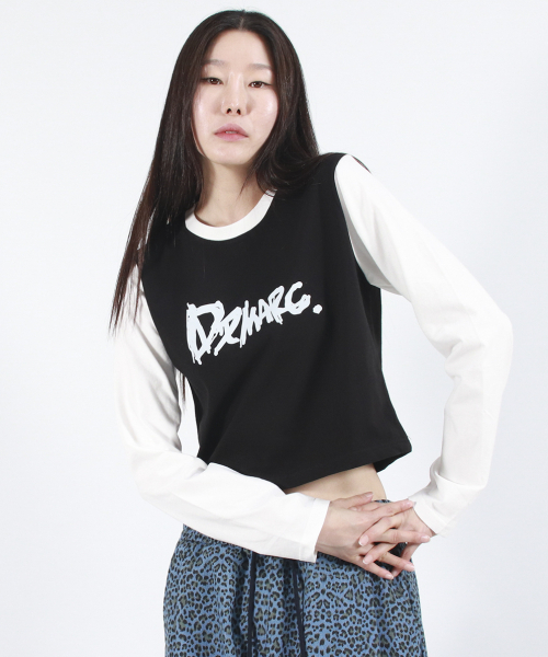 DEMARC(ドゥマーク)の「TOUCH LOGO COLOR-BLOCK SEMI CROP LONG SLEEVE - Black&White(Tシャツ/カットソー・レディース・その他・MEDIUM/LARGE)」の10枚目の写真
