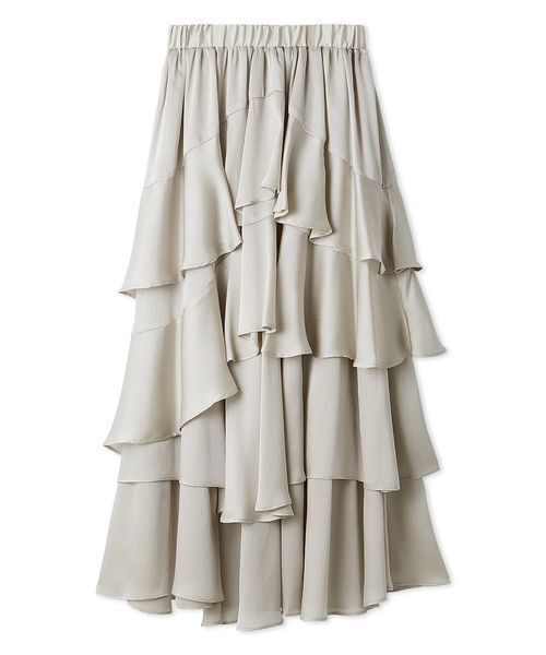 LILY BROWN(リリーブラウン)の「スリットティアードスカート(スカート・レディース・ライトブルー/オフホワイト/グレイッシュベージュ・F)」の2枚目の写真