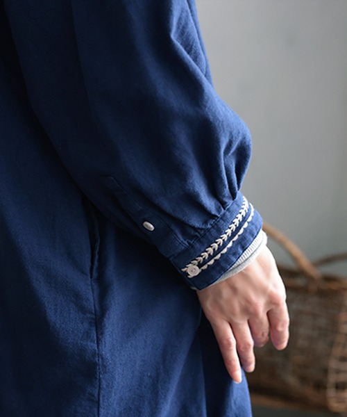 soulberry（ソウルベリー）の「ちいさな葉っぱの首飾りワンピース（ワンピース・レディース・ネイビー・5L/4L/3L/LL/L/M）」の21枚目の写真