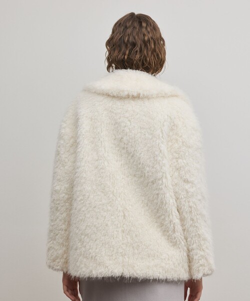 GRACE CONTINENTAL（グレースコンチネンタル）の「フェイクファーPコート（ピーコート・レディース・サックスブルー/キナリ・36）」の8枚目の写真