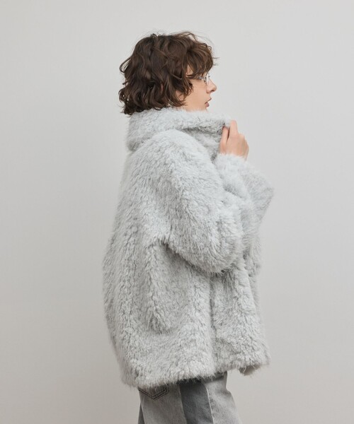 GRACE CONTINENTAL（グレースコンチネンタル）の「フェイクファーPコート（ピーコート・レディース・サックスブルー/キナリ・36）」の22枚目の写真