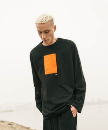 SIGNATURE WRINKLE RAGLAN LONG SLEEVE BLACK ORANGE