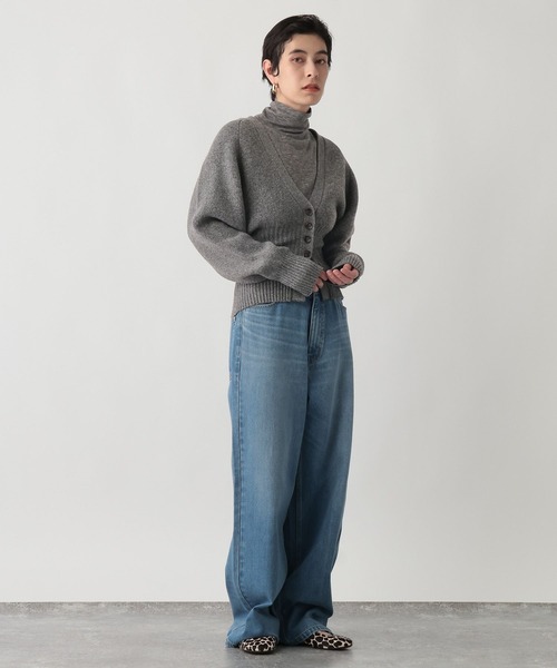 studio CLIP（スタディオクリップ）の「《ウタオ》裾リブラグランカーディガン（カーディガン/ボレロ・レディース・ベージュ/チャコール・FREE）」の3枚目の写真