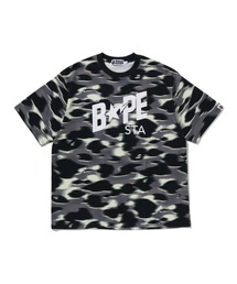WATER PRINT APE HEAD MESH RELAXED FIT TEE（Tシャツ/カットソー）｜A