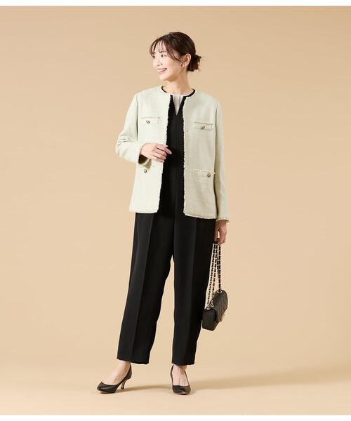 NEWYORKER(ニューヨーカー)の「TR天竺&ストレッチデシン ドッキングブラウス(Tシャツ/カットソー・レディース・ライトグレー/ピンク/ライトグリーン・M/L)」の20枚目の写真