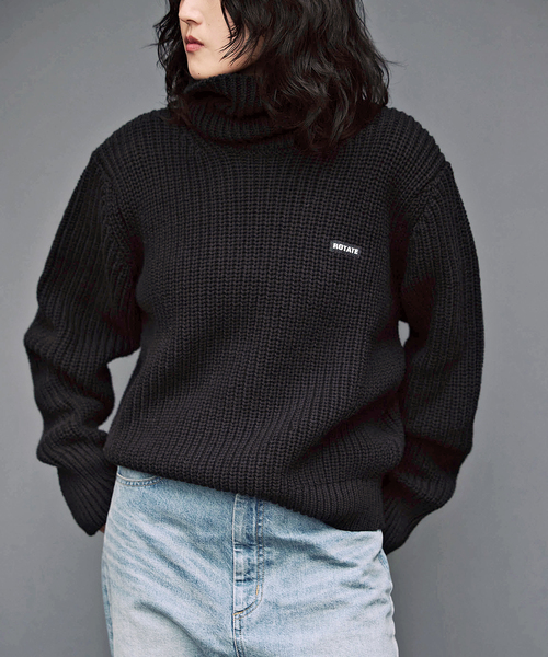 セール】【ROTATEローテート】Knit Turtleneck Jumper：ニット（ニット