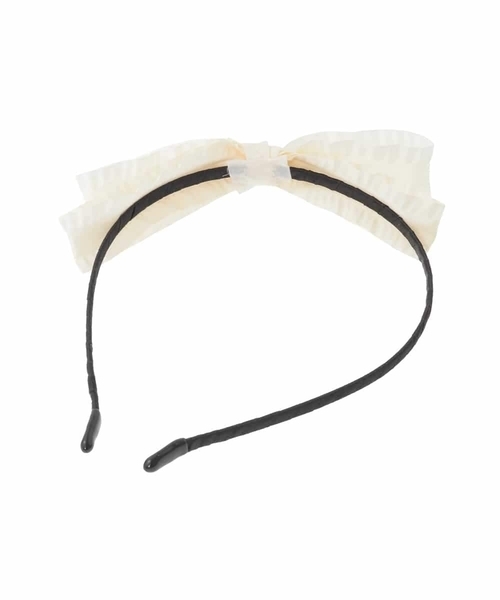 a.v.v（アーヴェヴェ）の「[KIDS][セレモニー]グログランフリルリボンカチューシャ（カチューシャ・キッズ・ネイビー/アイボリー・120）」の9枚目の写真