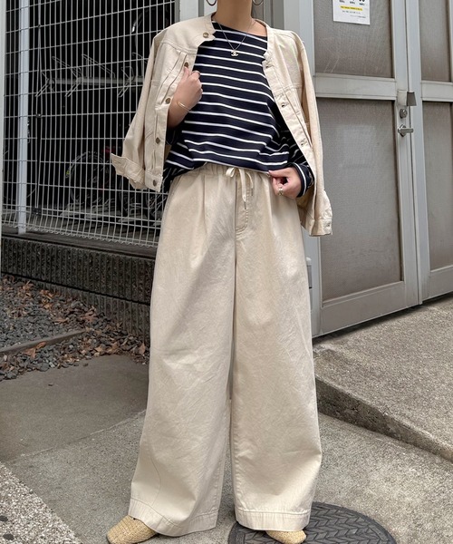 LBC（エルビーシー）の「【セットアップ着用可能】LBC ドロストワイドイージーパンツ（その他パンツ・レディース・ネイビー/オフホワイト/ライトブルー・L/M）」の16枚目の写真