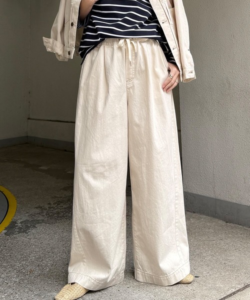 LBC（エルビーシー）の「【セットアップ着用可能】LBC ドロストワイドイージーパンツ（その他パンツ・レディース・ネイビー/オフホワイト/ライトブルー・L/M）」の6枚目の写真