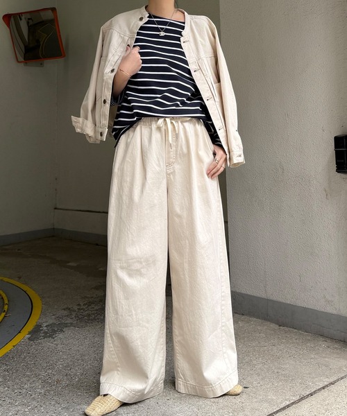 LBC（エルビーシー）の「【セットアップ着用可能】LBC ドロストワイドイージーパンツ（その他パンツ・レディース・ネイビー/オフホワイト/ライトブルー・L/M）」の12枚目の写真