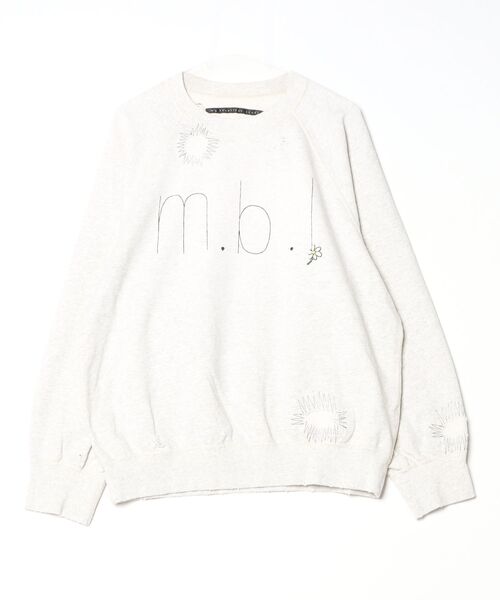 my beautiful landlet（マイビューティフルランドレット）の「【my beautiful landlet】DAMAGE EMBROIDERY SWEATSHIRT（スウェット・メンズ・ブラック/ネイビー/グレー/オートミール・0/1）」の8枚目の写真