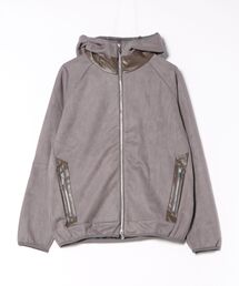 《MMMM》バックサイドフリース スウェード ZIPパーカー