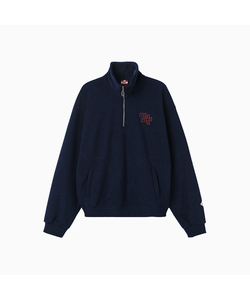 MENASOO(ミナス)の「Terry Fleece Sweatshirt Half Zip Up_Navy(スウェット・レディース・ネイビー・1/2)」の1枚目の写真