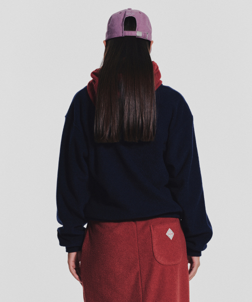 MENASOO(ミナス)の「Terry Fleece Sweatshirt Half Zip Up_Navy(スウェット・レディース・ネイビー・1/2)」の3枚目の写真