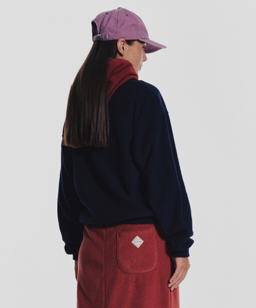 MENASOO(ミナス)の「Terry Fleece Sweatshirt Half Zip Up_Navy(スウェット・レディース・ネイビー・1/2)」の6枚目の写真