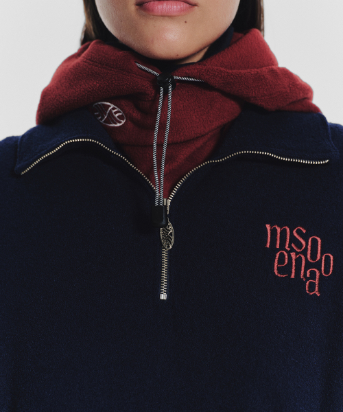 MENASOO(ミナス)の「Terry Fleece Sweatshirt Half Zip Up_Navy(スウェット・レディース・ネイビー・1/2)」の7枚目の写真