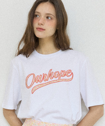 フローラルロゴアップリケTシャツ - ホワイト