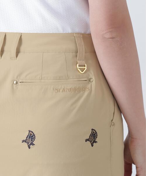 St ANDREWS(セントアンドリュース)の「【St ANDREWS】接触冷感 リーフ柄刺繍ナイロンストレッチスカート (WOMENS)(スカート・レディース・ベージュ/ネイビー・L/SS/M/S)」の3枚目の写真